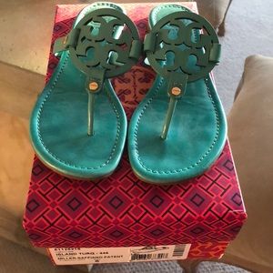 Island Turquoise Miller Patent Tory Burch Sandals